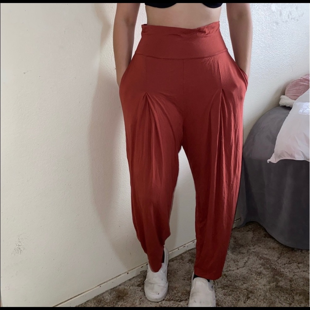 Free People Beach Orange Yoga Wide Leg Hippy Pants